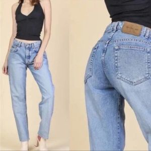 Calvin Klein Vintage 90s Easy Fit Jeans 15 High Rise Mom Jeans Light Wash Denim